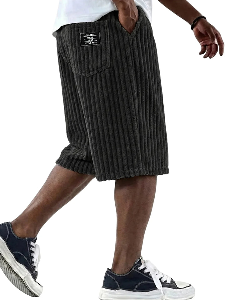 Ashcroft | Corduroy Shorts with Embroidered Detail
