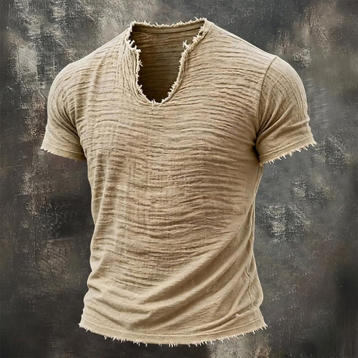 Ashcroft | Raw Edge V Neck T Shirt