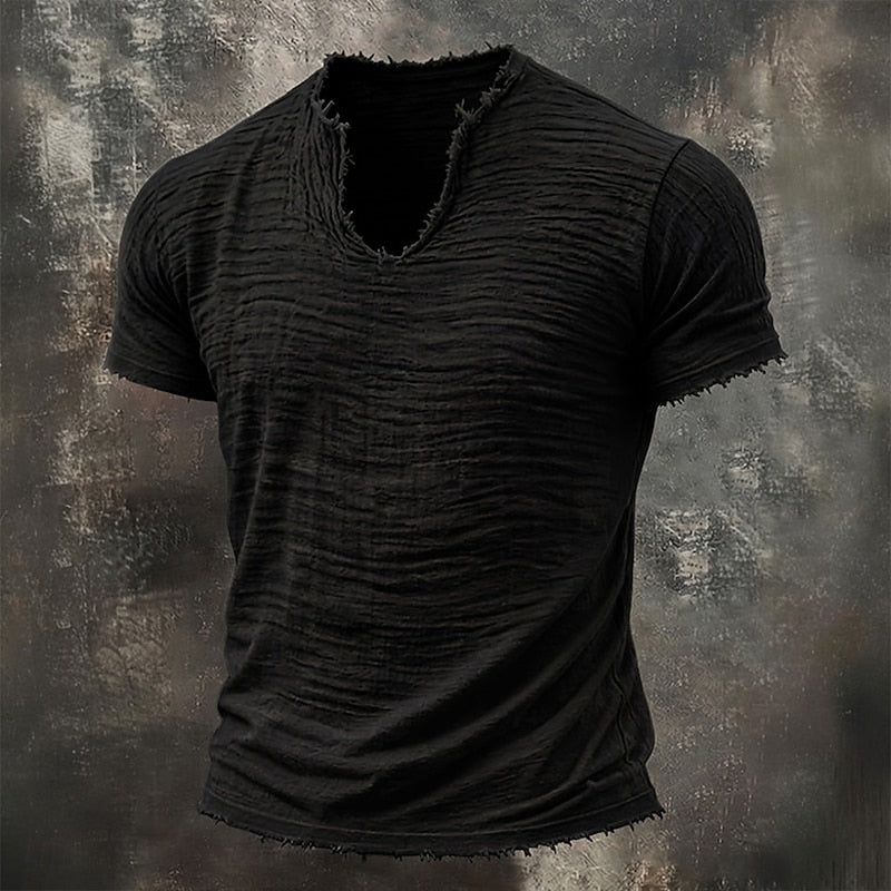 Ashcroft | Raw Edge V Neck T Shirt