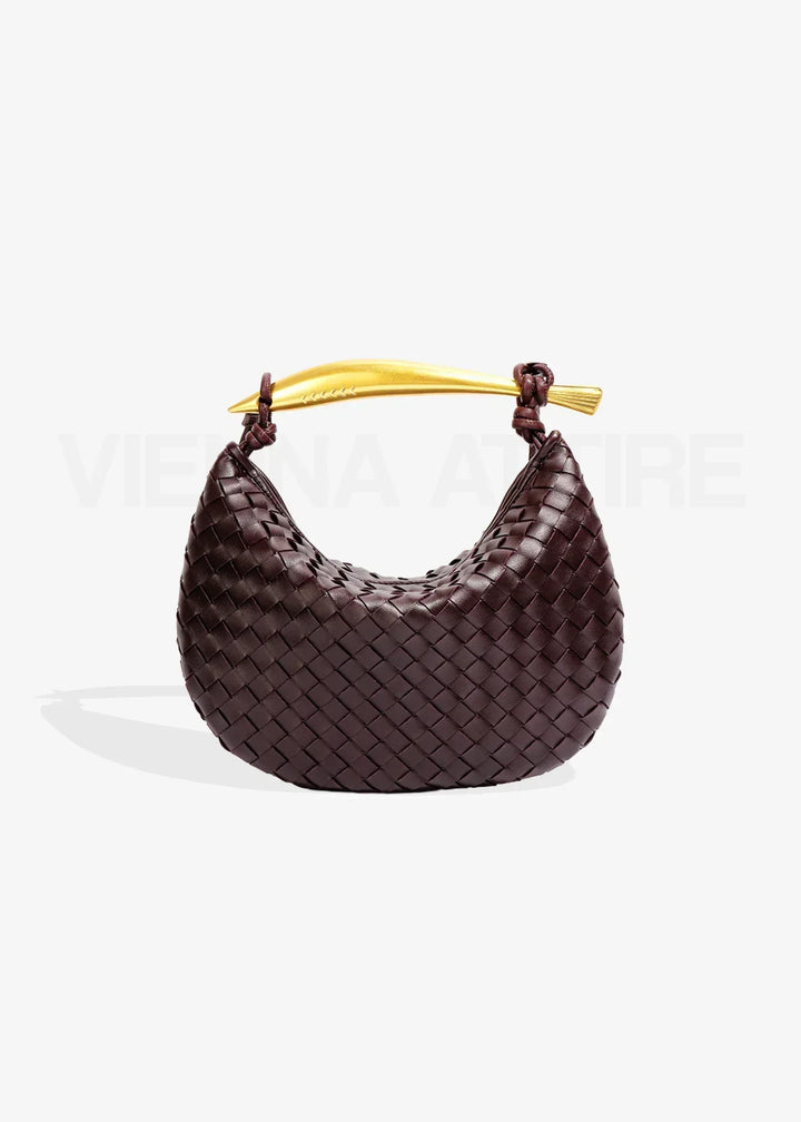 Alejandra | Woven Bag with Gold Handle