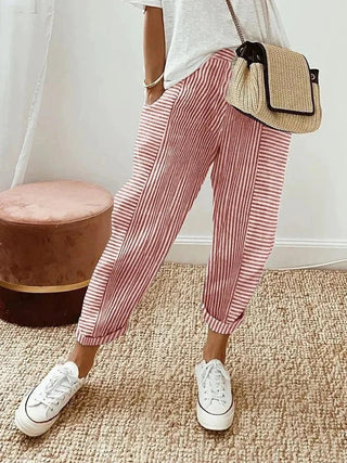Ashcroft | Striped Linen-Blend Trousers