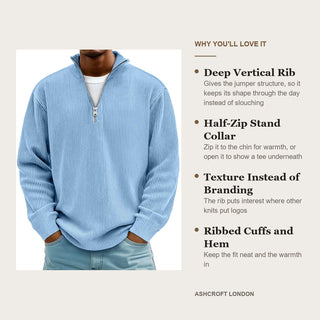 Ribbed Zip Sweater – key features