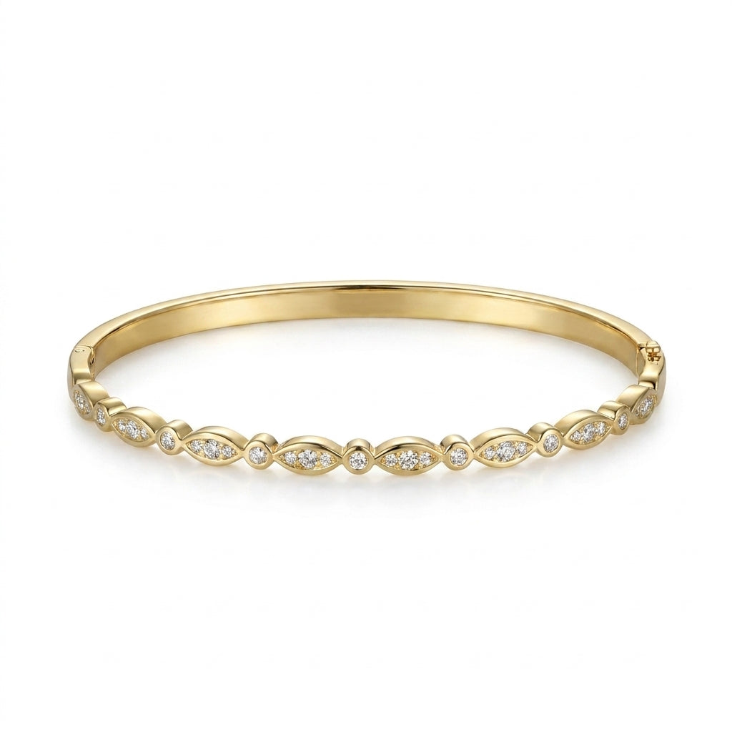 Elegant Gold Bracelet with Cubic Zirconia