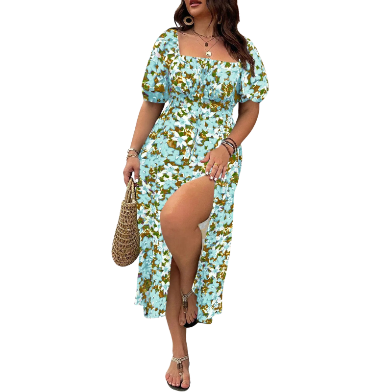 Ashcroft Elegant Plus Size Tie Front Floral Dress – view 11