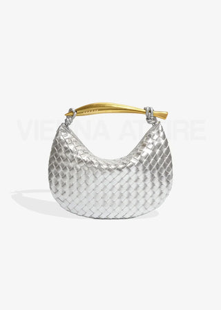 Alejandra | Woven Bag with Gold Handle
