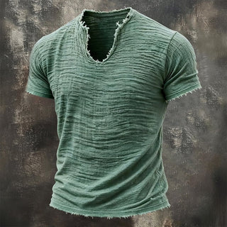 Ashcroft | Raw Edge V Neck T Shirt