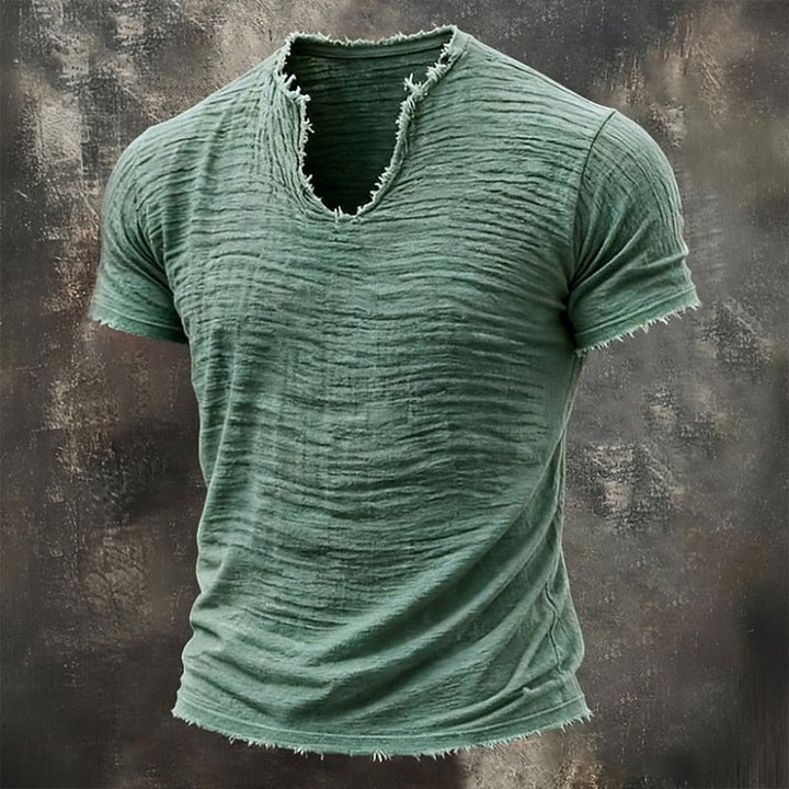 Ashcroft | Raw Edge V Neck T Shirt