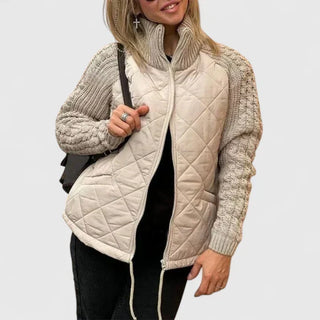 Rosalyn | Quilted Knit-Sleeve Jacket