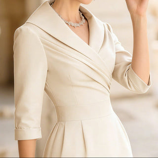 Nohémie | Lapel-Collar Tube Dress with Pockets
