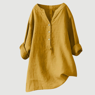 Ashcroft | Linen Blend Button-Through Blouse