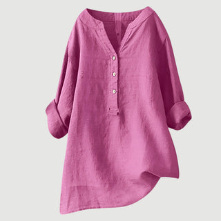 Ashcroft | Linen Blend Button-Through Blouse