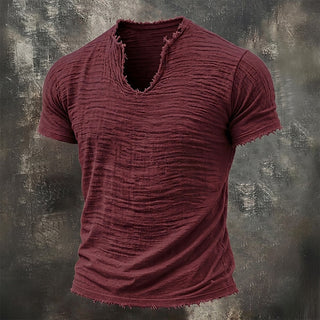 Ashcroft | Raw Edge V Neck T Shirt