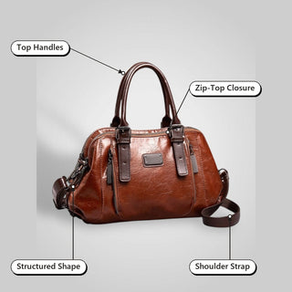 Villa | Everyday Handbag – Top Handles, Zip-Top Closure, Structured Shape, Shoulder Strap