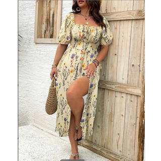 Ashcroft Comfy Elegant Summer Slit Dress – view 3