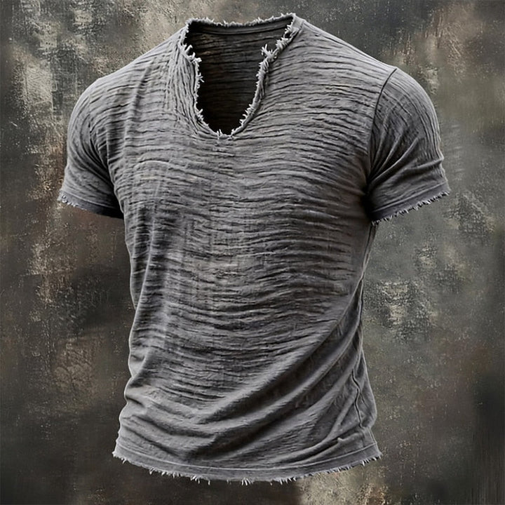 Ashcroft | Raw Edge V Neck T Shirt